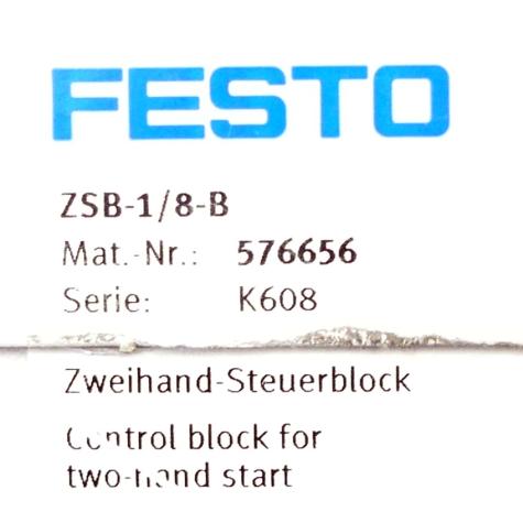 Control block for two-hand start ZSB-1/8-B 576656 