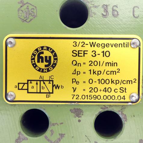 3/2 - Way valve SEF 3-10  Used
