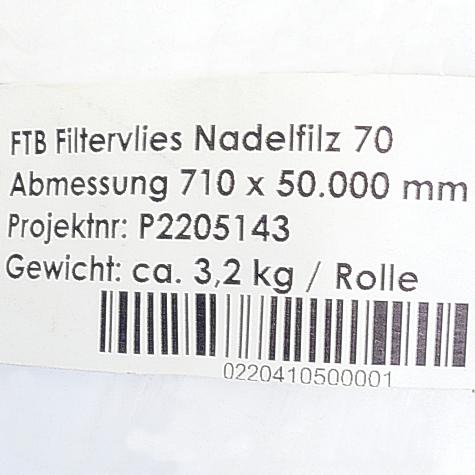 FTB roll-up filter needle felt 70 710x50.000mm New