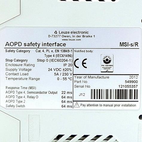 Modulares Sicherheits-Interface  MSI-s/R 