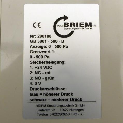 Differential Pressure Gauge GB 3001  New FS