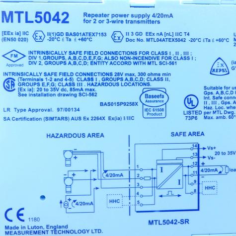 Zwischenspeisestromversorgung MTL5042-SR Gebraucht
