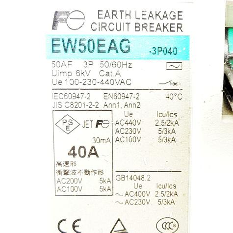 Circuit breaker EW50EAG-3P040 New FS