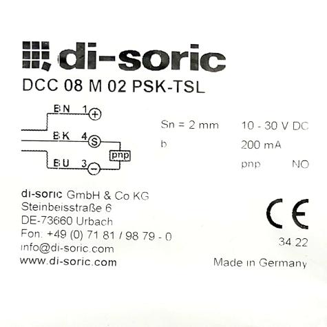 Induktiver Näherungsschalter DCC 08 M 02 PSK-TSL Neu OVP