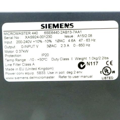 Frequency converter Micromaster 440  Used