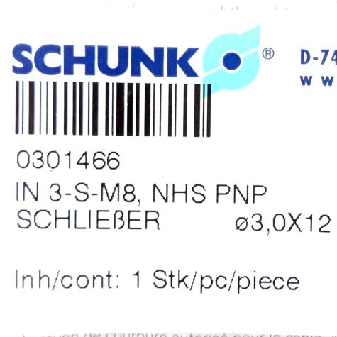 Inductive proximity sensor IN 3/S-M8 New FS