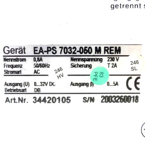 Laboratory power supply EA-PS 7032-050 M REM Used