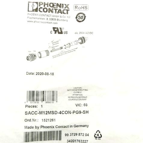 Steckverbinder SACC-M12MSD-4CON-PG 9-SH Neu OVP