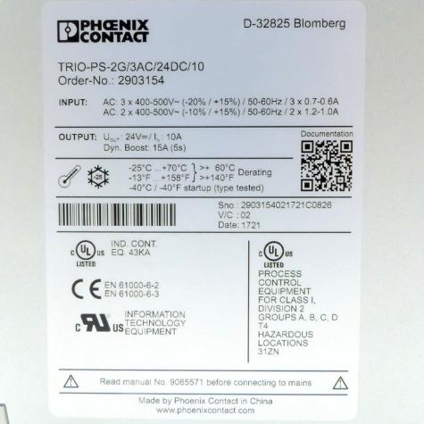 Stromversorgung TRIO-PS/3AC/24DC/10 
