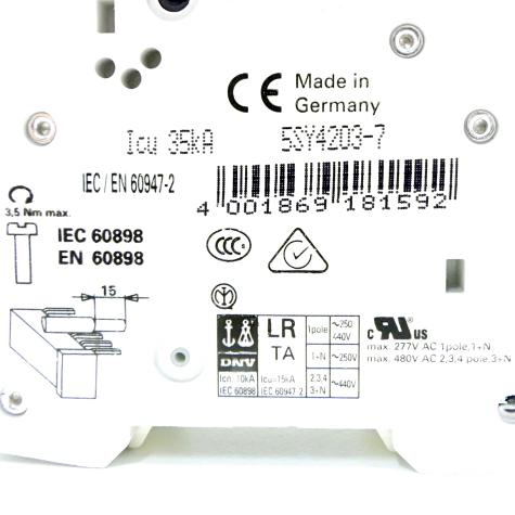 Leitungsschutzschalter 5SY4203-7 Neu