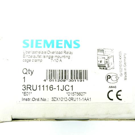 Überlastrelais 3RU1116-1JC1 Neu OVP