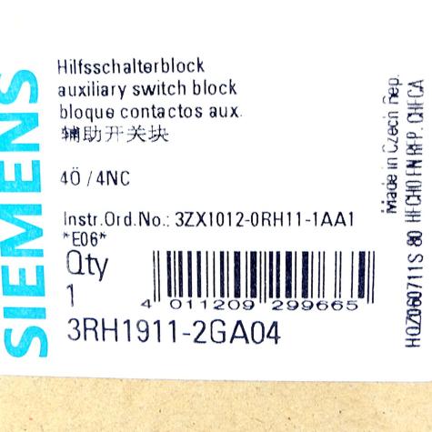 9 x Auxiliary switch block 3RH1911-2GA04 New FS