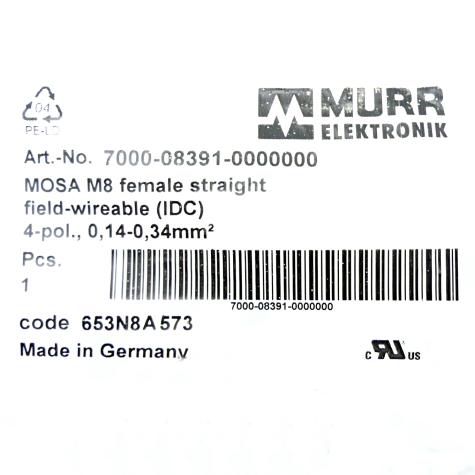 MOSA-M8-Buchse, 4 polig 7000-08391-0000000 Neu OVP