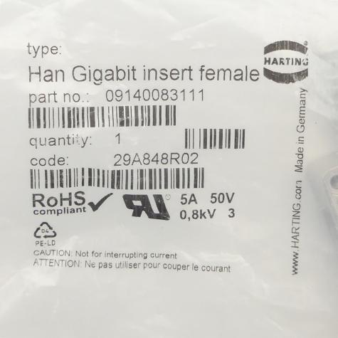Socket insert Han Gigabit insert female New FS