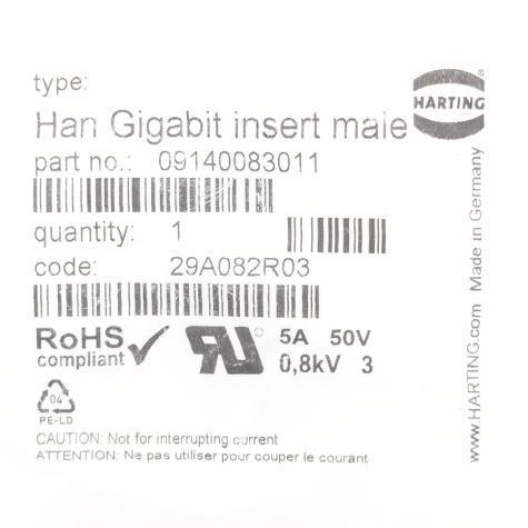Bushing insert Han Gigabit insert female New FS