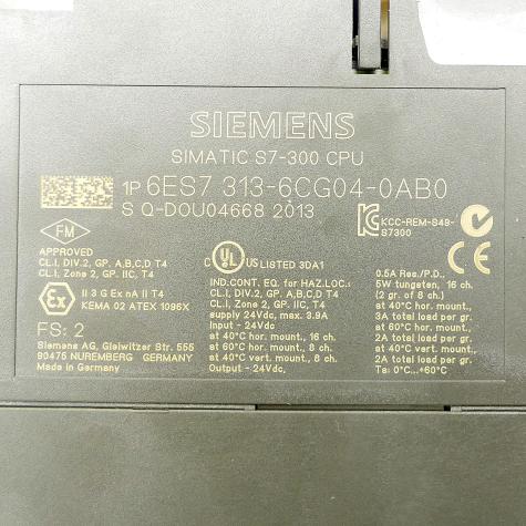 SIMATIC S7-300, CPU 313C-2 DP Compact CPU with MPI  Used