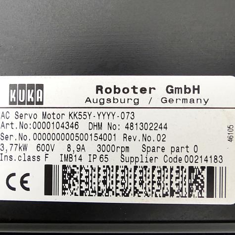 AC Servo Motor KK55Y-YYYY-073 Used