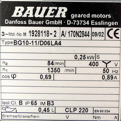 Getriebemotor BG10-11/D06LA4 Neu