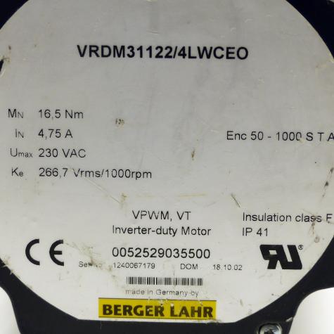 3-Phasen Schrittmotor mit Encoder VRDM31122/50LWCEO Used