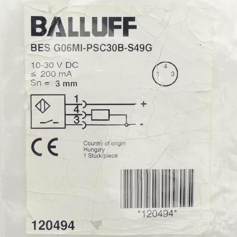 Induktiver Standardsensor BES G06MI-PSC30B-S49G Neu OVP