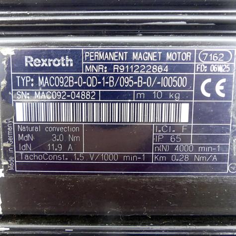 Permanent Magnet Motor MAC092B-0-QD-1-B/095-A-0/-I00500 Used