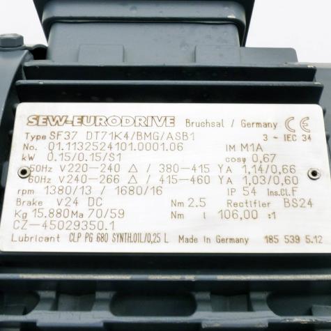 Getriebemotor SF37 DT71K4/BGM/ASB1  Neu