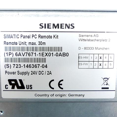 SIMATIC Panel PC mit Remote Kit 6AV7671-1EX01-0AB0 Gebraucht