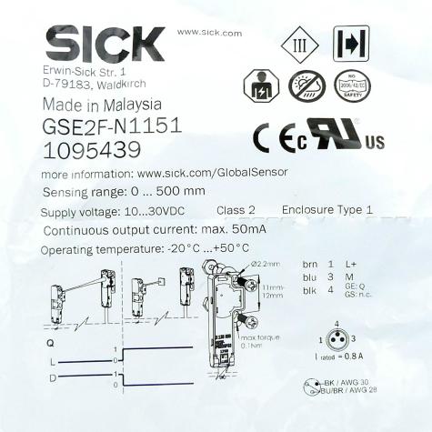 Miniature Light Barrier GSE2F-N1151 New FS