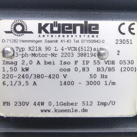 Three phase motor K21R 90 L 4-VCR Used