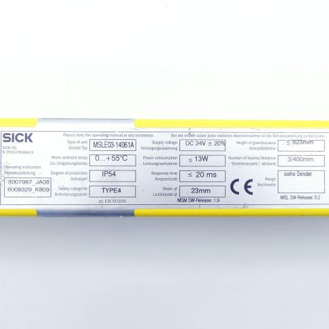 Sicherheitslichtvorhang Empfänger MSLE03-14061A Gebraucht