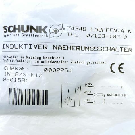 Inductive proximity switch IN8/S-M12 IN 8-S-M12 New FS