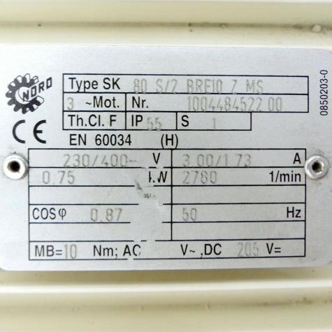 Getriebemotor 80 S/2 BRE10 Z MS Neu