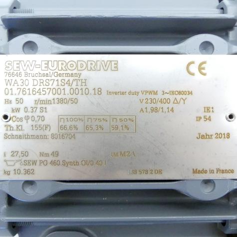 gear motor WA30 DRS71S4/TH New