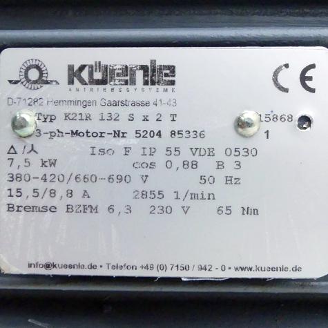 Drehstrommotor K21R132 S x 2 T Gebraucht