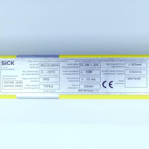 Sicherheitslichtvorhang Empfänger MSLE03-24051A Gebraucht