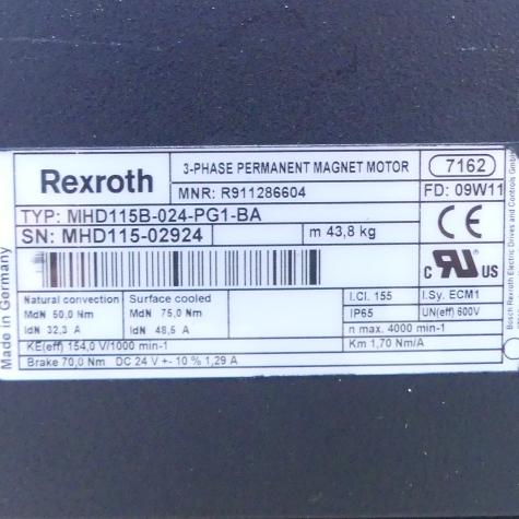 Drehstrom Servomotor MHD115B-024-PG1-BA Neu