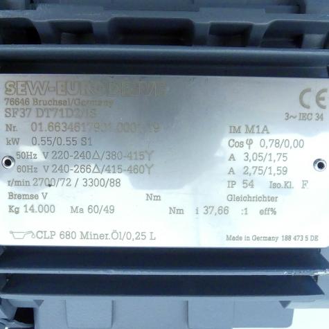 Getriebemotor SF37 DT71D2/1s Gebraucht