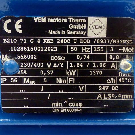 Drehstrommotor B210 71 G 4 KEB Gebraucht