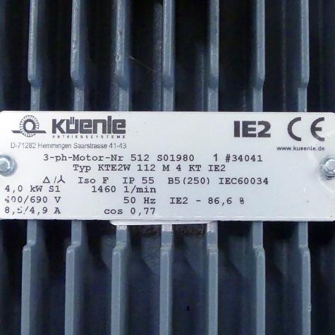 Drehstrommotor KTE2W 112 M4 KT IE2 Neu