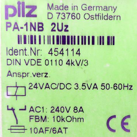 Safety relais PA-1NB 2Uz 