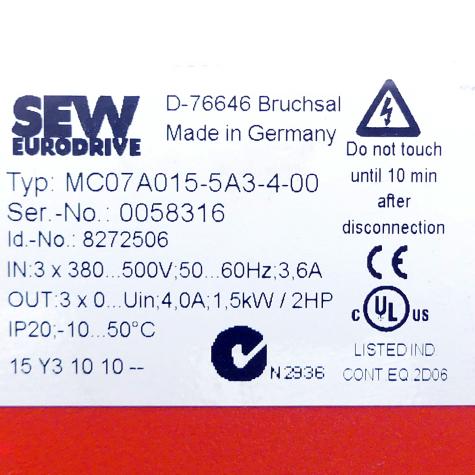 Frequenzumrichter MC07A015-5A3-4-00 Gebraucht