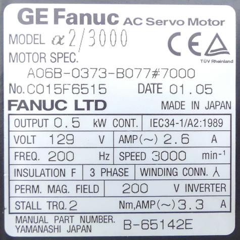 servo motor A06B-0373-B077 Used
