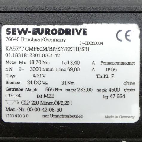 Gear motor KA57/T CMP80M/BP/KY/EK1H/SB1 New