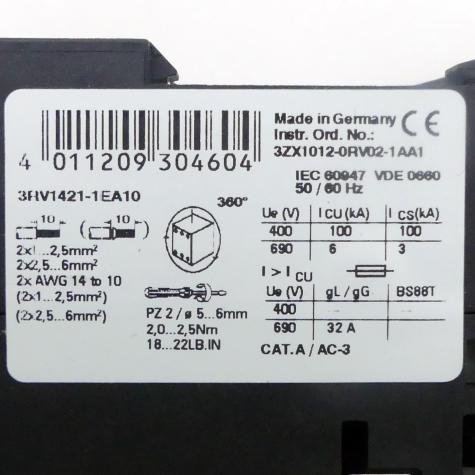 Sirius Motor protection switch  