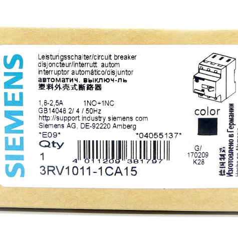 Leistungsschalter 3RV1011-1CA15  Neu