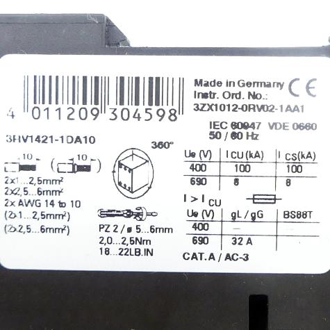Leistungsschalter 3RV1421-1DA10 Neu OVP
