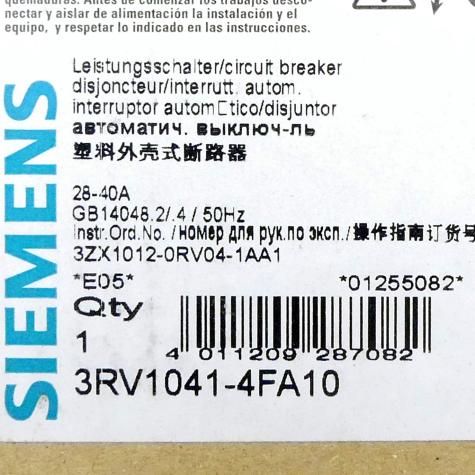 Leistungsschalter 3RV1041-4FA10 Gebraucht