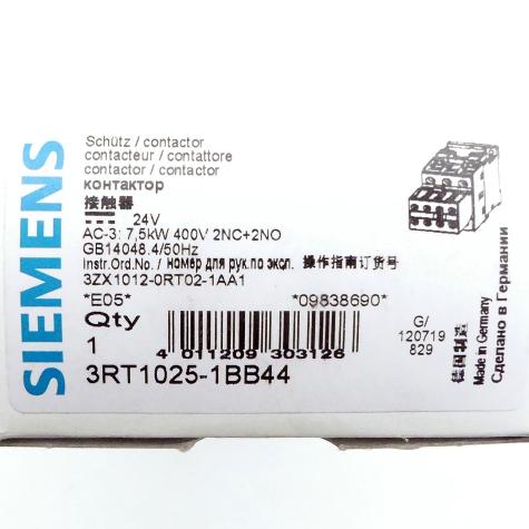 Contactor 3RT1025-1BB44 Used