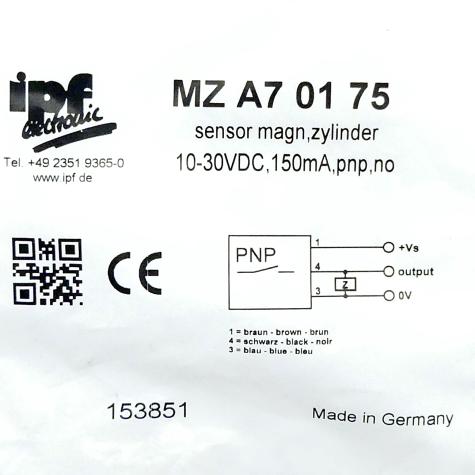Magnetic field sensor for pneumatic cylinders MZ A7 01 75 New FS