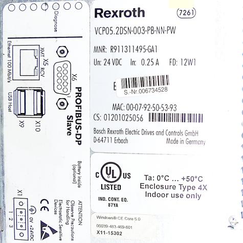 IndraControl VCP 05 VCP05.2DSN-003-PB-NN-PW Refurbished
